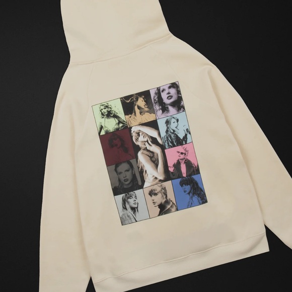 NWT OFFICIAL ERAS TOUR MERCH BEIGE HOODIE - Picture 1 of 8